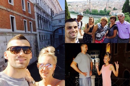 Krepšininkas Laimonas Kisielius su žmona Akvile Italijoje apsilankė ypatinga proga