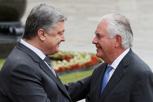 Rexas Tillersonas susitiko su Ukrainos prezidentu