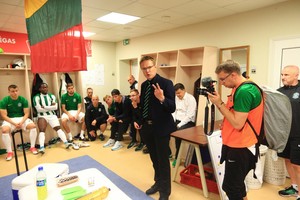 Po įspūdingos pergalės – motyvuojanti Vilniaus „Žalgirio“ trenerio kalba rūbinėje