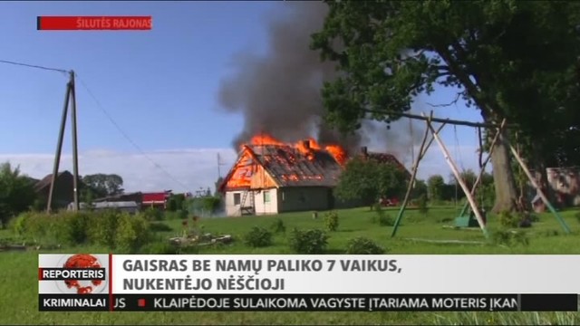 Gaisras be namų paliko šeimą su 7 vaikais