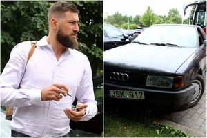 Jonas Valančiūnas paaiškino, kodėl sėdo prie byrančio „Audi 80” vairo 