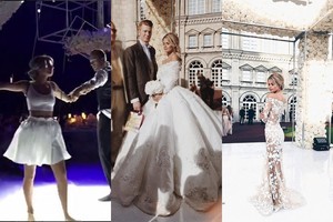 Alos Pugačiovos anūko žmona per vestuves keitė vieną už kitą gražesnes sukneles