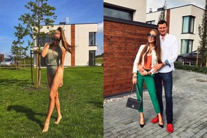 Seksualus maudymosi kostiumėlis paryškino Danieliaus Bunkaus sužadėtinės figūrą