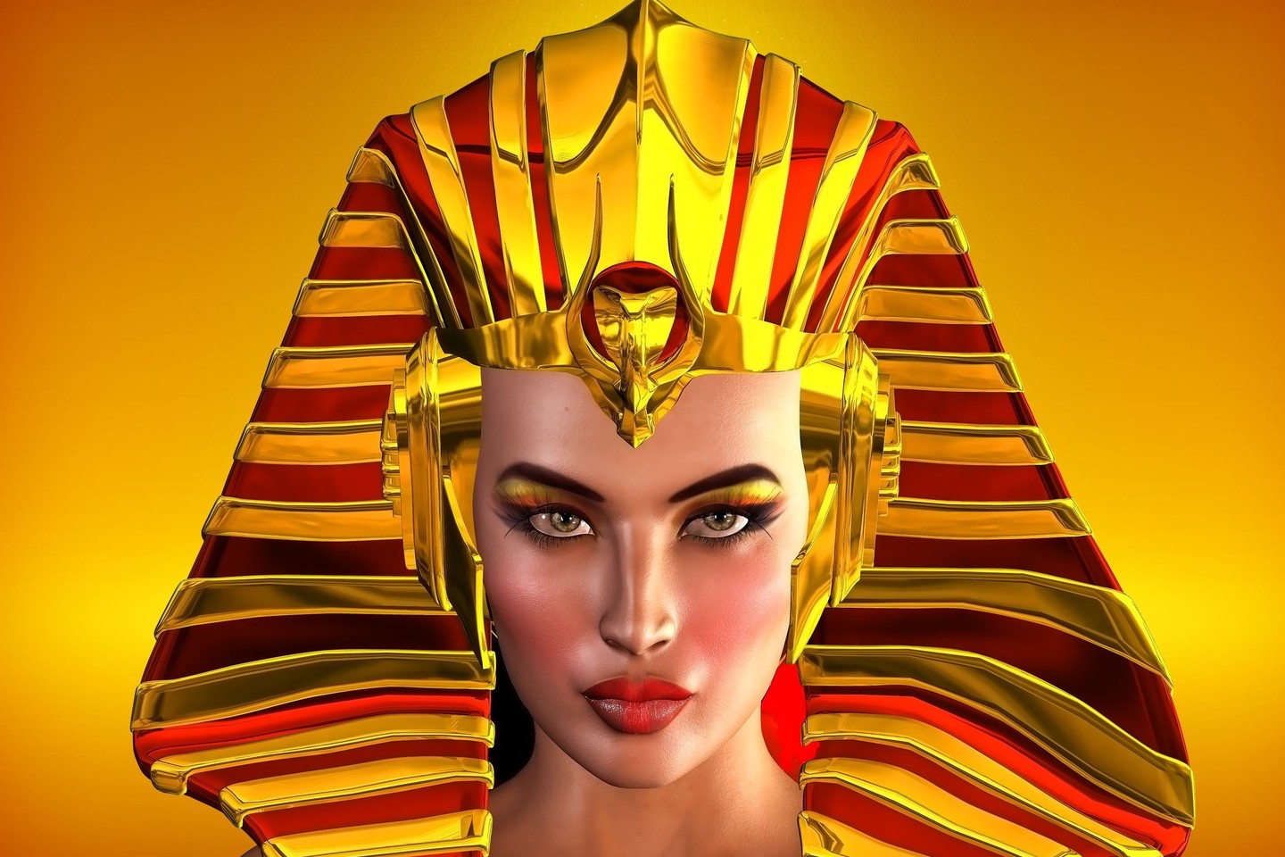 Kaip vaizduojama karalienės Nefertitės biuste, senovės Egipto moterys turėjo arkos formos antakius, patamsintus pudra, pagaminta iš mineralų.<br>123RF iliustr. 