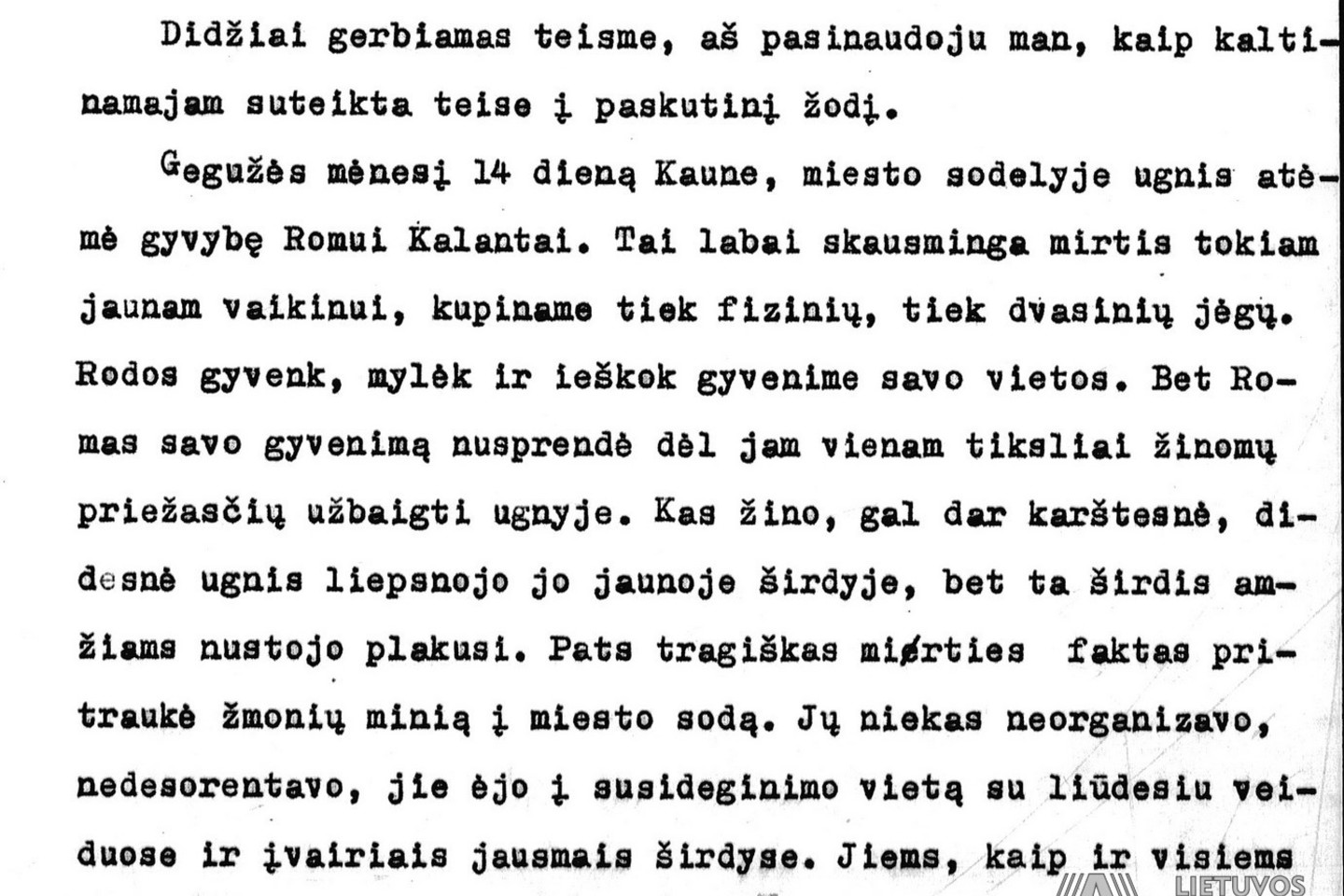 V.Kaladės paskutinis žodis teisme.<br> Lietuvos ypatingojo archyvo nuotr.