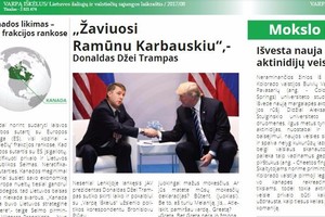 „Valstiečių“ laikraščio parodijoje – ir Ramūno Karbauskio susitikimas su Donaldu Trumpu