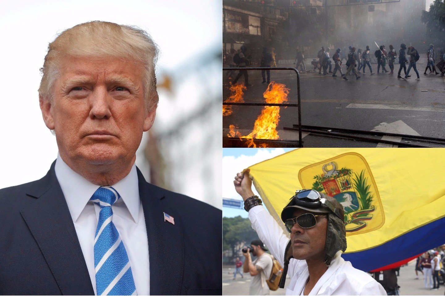 JAV prezidentas Donaldas Trumpas penktadienį pareiškė svarstąs karines priemones kaip atsaką į augančią krizę.