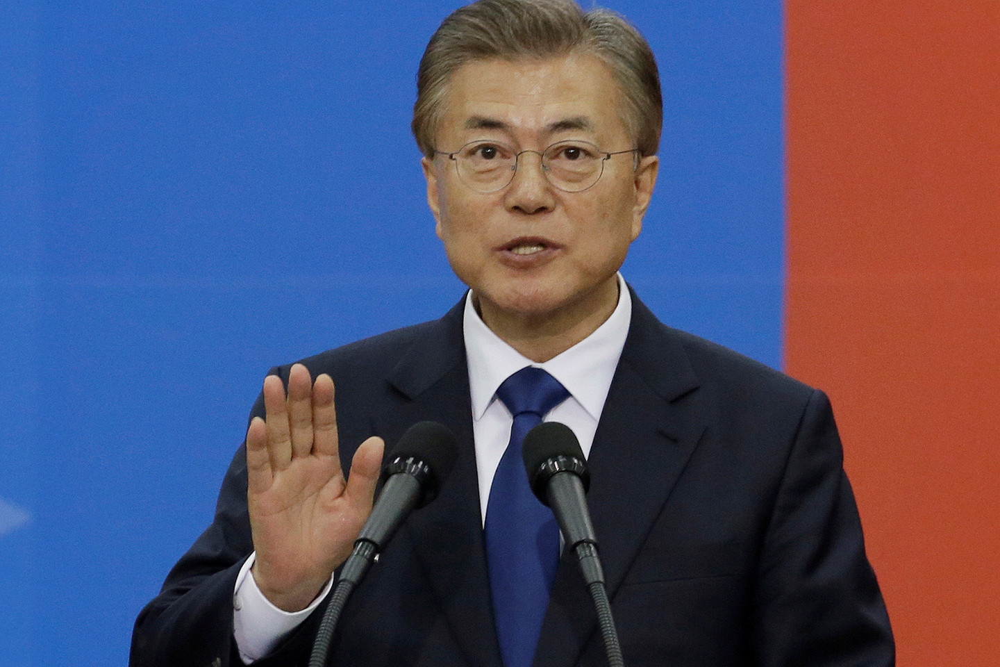 Pietų Korėjos prezidentas Moon Jae-inas.