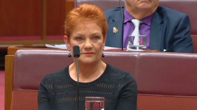 Skandalas Australijoje: radikalių pažiūrų politikė į Senatą atvyko dėvėdama burką