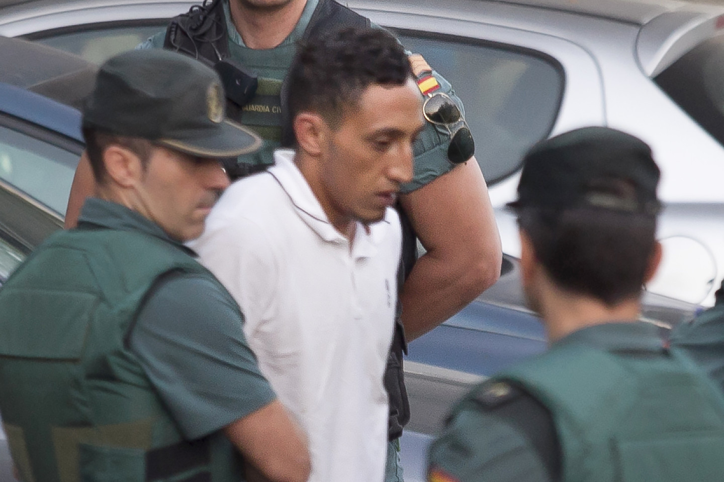  Keturi Katalonijos išpuolių rengėjai stojo prieš teismą. <br> AFP/„Scanpix“ nuotr. 