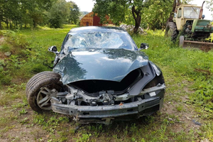 Alantos klebonas patyrė dar vieną avariją – su „Tesla“ trenkėsi į medį