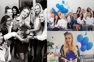 Baiba Skurstenė-Serdiukė su garsiomis bičiulėmis atšventė kūdikio sutiktuves