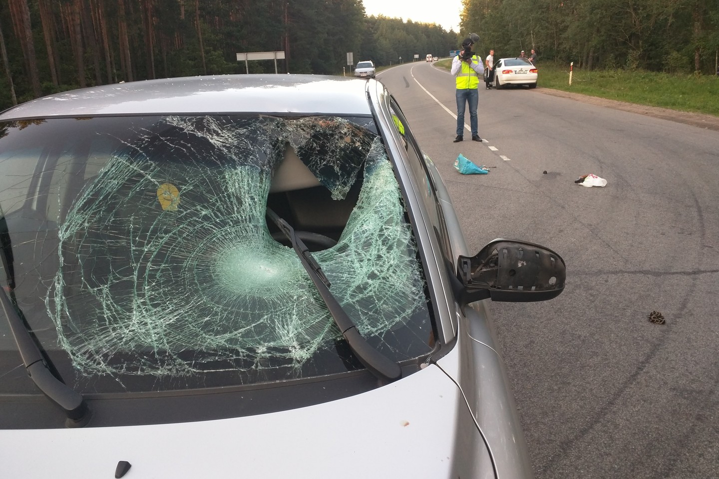 Vilniaus rajone, Nemenčinės seniūnijoje važiuojant nuo Vilniaus Pabradės kryptimi 26-ame kilometre automobilis „Volvo“ partrenkė dviratininkę.