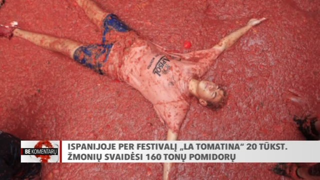 Ispanai per kasmetinį festivalį svaidėsi pomidorais