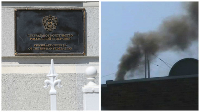 Iš konsulato San Fransiske išsikraustantys rusai puolė deginti dokumentus