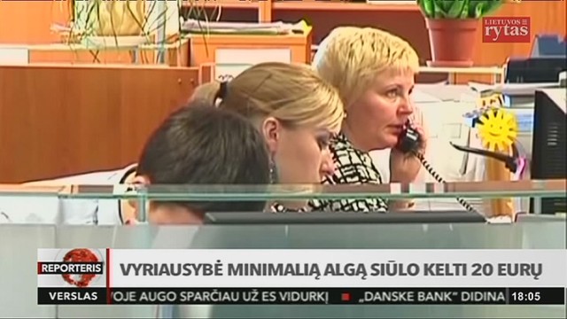 Vyriausybė siūlo minimalią algą pakelti 20-čia eurų