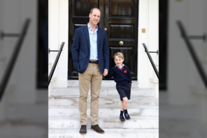 Pirmoji princo George'o diena mokykloje baigėsi su šypsena