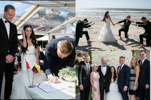 Paviešintos Arvydo Sabonio sūnaus nematytos vestuvių akimirkos ir žmonos pavardė