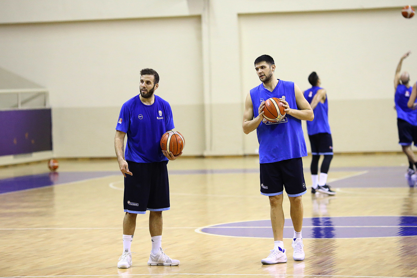  Graikijos krepšinio rinktinės treniruotė prieš akistatą su Lietuva<br> G.Šiupario nuotr.