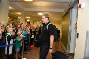 Lietuvos rinktinė sugrįžo: sirgalių padėka ir D. Adomaičio atsakas dėl pasitraukimo