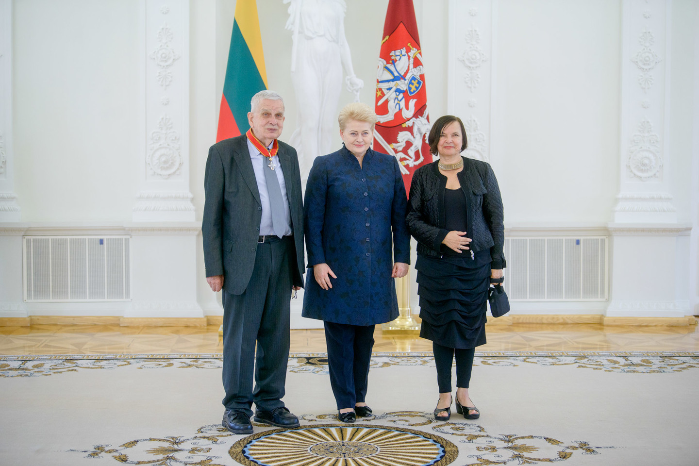 T.Venclova, D.Grybauskaitė ir T.Venclovos žmona Tatjana.<br>J.Stacevičiaus nuotr.