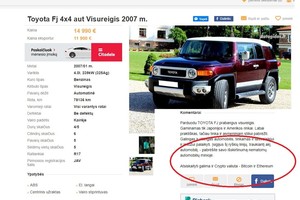 „Toyota“ pardavėjo skelbime – netikėtas pasiūlymas: prašo ne pinigų