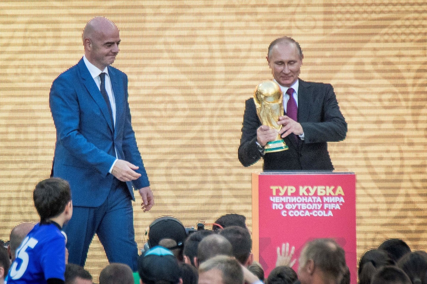  G.Infantino ir V.Putinas.<br> AFP nuotr.