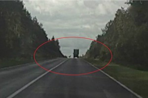 Stingdanti akimirka: briedis išbėgo tiesiai prieš vilkiką