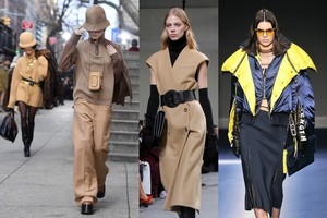 Gatvės stilius ant podiumo: šiemet madingi per dideli drabužiai ir platūs diržai