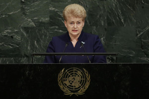 Rusijos akibrokštas: prieš Dalios Grybauskaitės kalbą išėjo iš salės