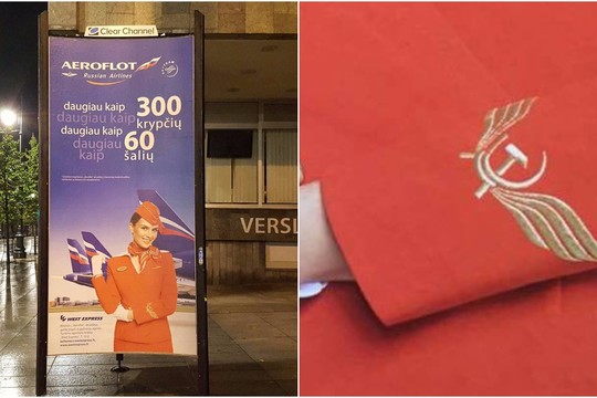 Sovietine simbolika „papuošti“ reklaminiai stendai piktina vilniečius