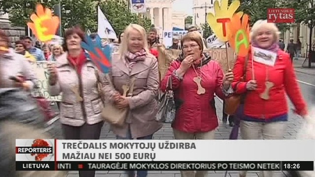 Trečdalis mokytojų uždirba mažiau nei 500 eurų