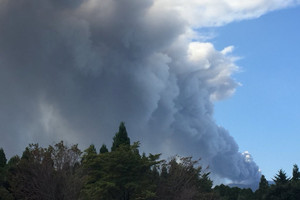 Japonijoje išsiveržus ugnikalniui vietos gyventojams patarta laikytis atokiau