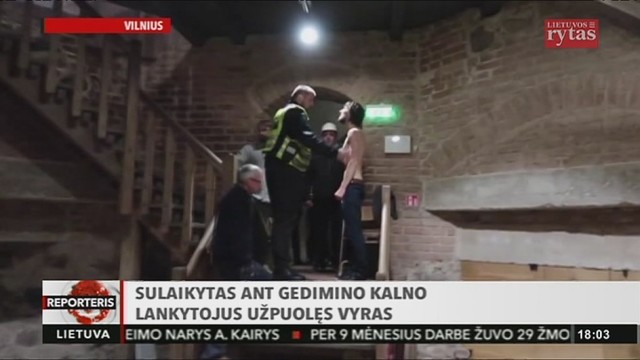 Sulaikytas ant Gedimino kalno lankytojus užpuolęs vyras