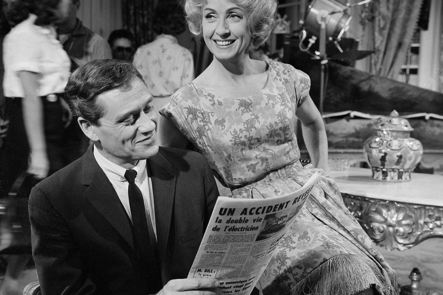 Prancūzų aktorė D.Darrieux ir amerikiečių aktorius Melas Ferreras filmo "L'homme a Femmes" scenoje. 1960 m.<br> AP nuotr.