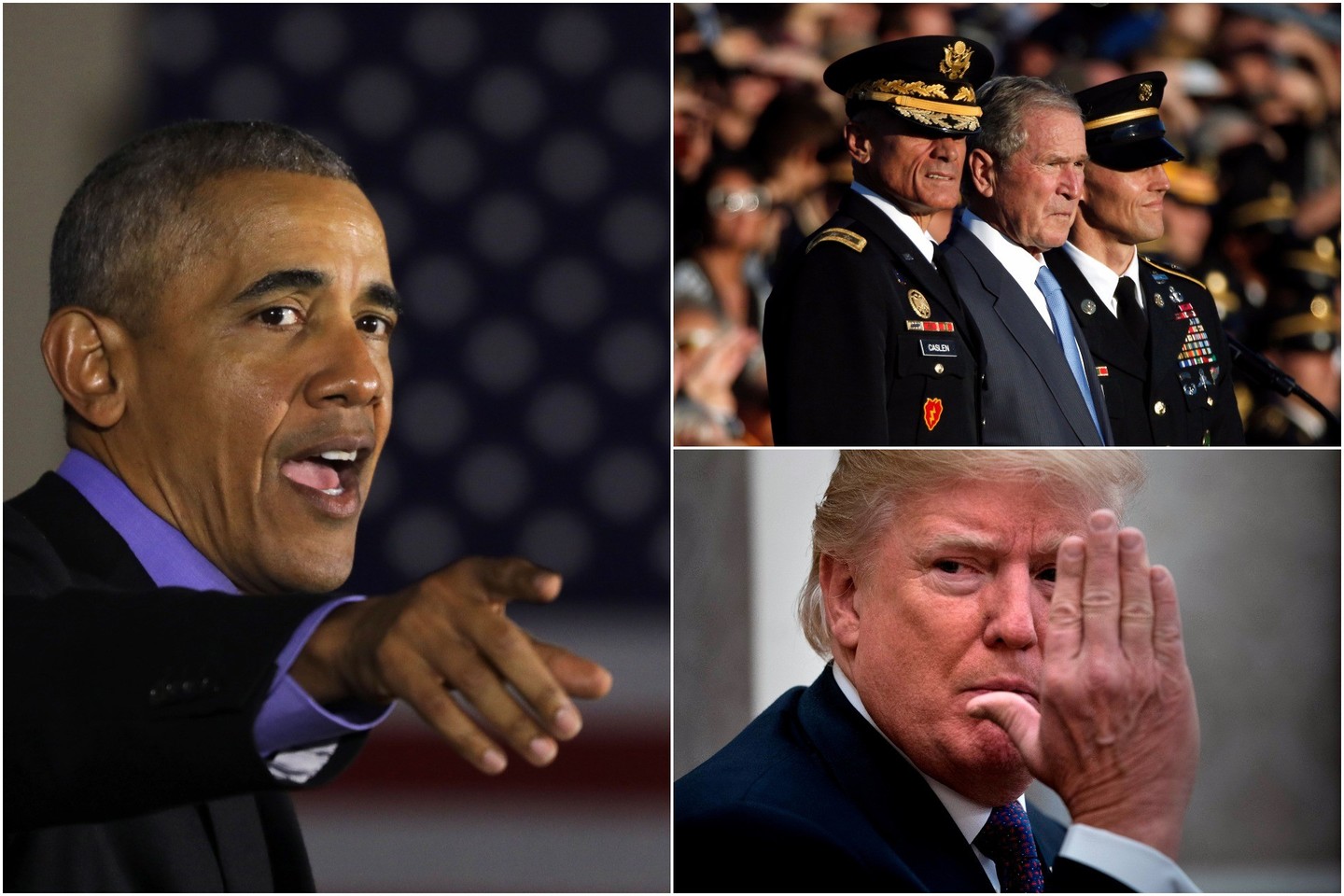 B.Obama ir G.W.Bushas pasisakė apie politinę situaciją prie D.Trumpo.