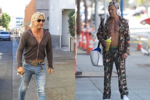 Į per mažus rūbus įsispraudęs legendinis Mickey Rourke'as – šokiruoja