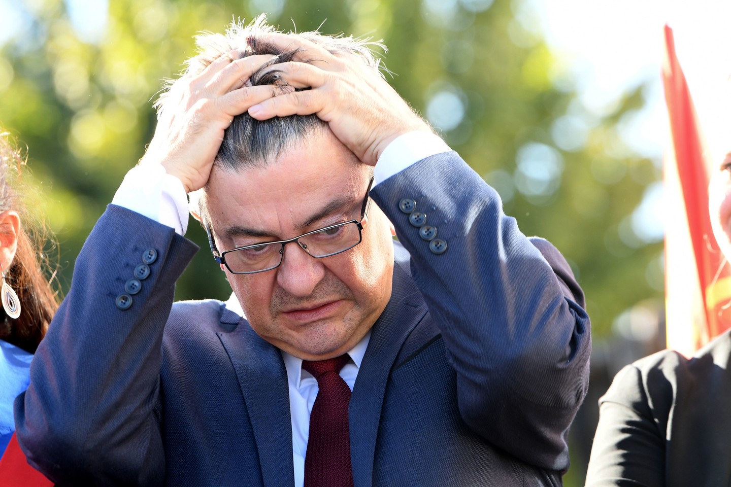 J.L.Melenchonas pavadino Lietuvą nepriklausančia Europai, bet sulaukė argumentuotos kritikos pliūpsnio. <br> AFP/„Scanpix“ nuotr.