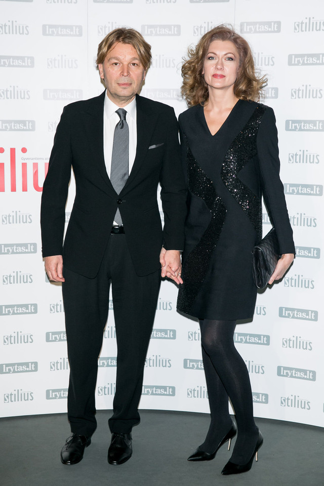 Verslininkas Kęstutis Verslovas su žmona dizainere Ramunė Piekautaitė.<br>T. Bauro nuotr.