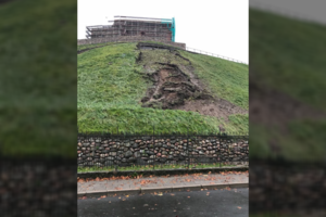 Gedimino kalne – dar viena nuošliauža: kalta naktinė liūtis