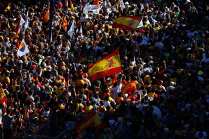 Šimtai tūkstančių Katalonijos nepriklausomybės priešininkų rinkosi į eitynes Barselonoje