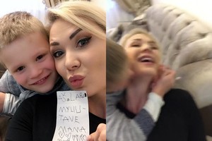 Natalijai Bunkei 6-erių sūnus Kristupas įteikė mieliausią raštelį