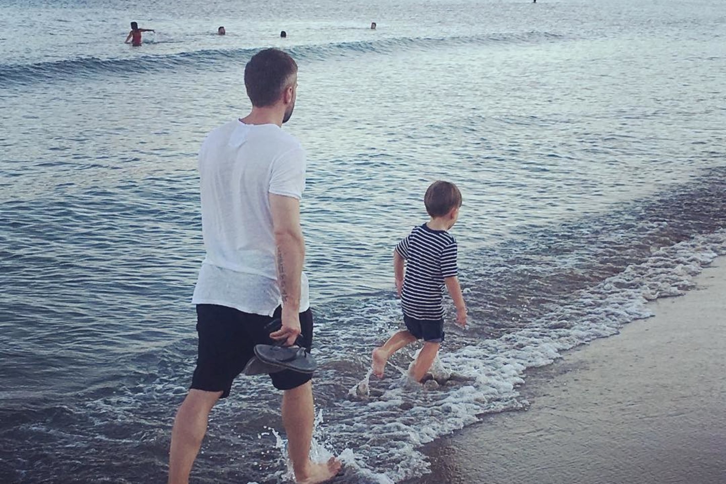  Dmitrijus Šepeliovas su sūnumi Platonu.<br> Instagramo nuotr.