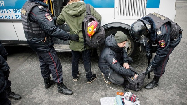 Prostestavo prieš Vladimirą Putiną: sulaikyta virš 260 žmonių