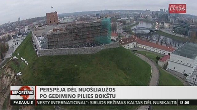 Perspėja dėl nuošliaužos po Gedimino pilies bokštu