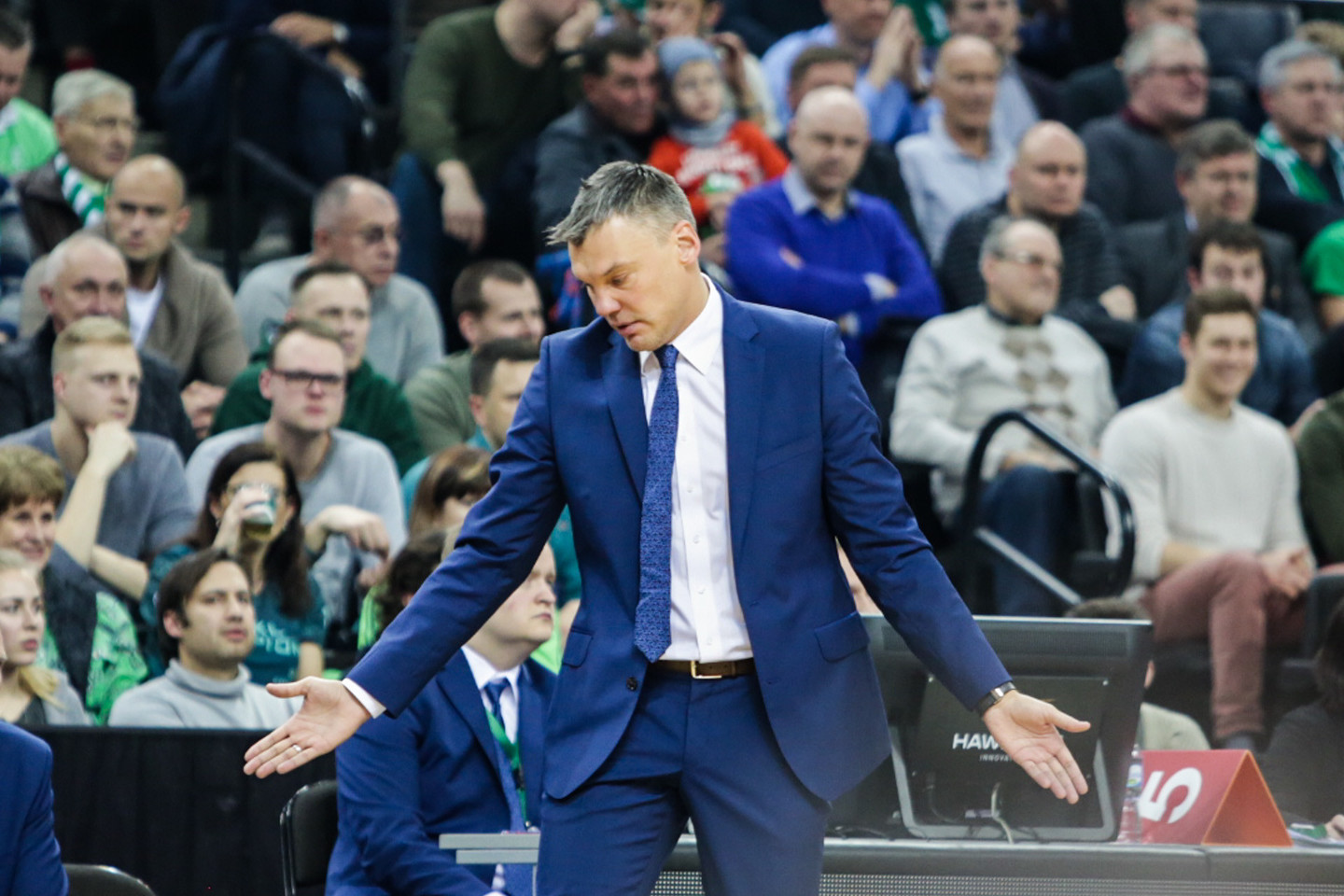 Š.Jasikevičiaus emocijos.<br> G.Šiupario nuotr.