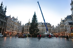 Belgai skuba laukti Kalėdų: Briuselio centre jau stovi pagrindinė šalies eglutė