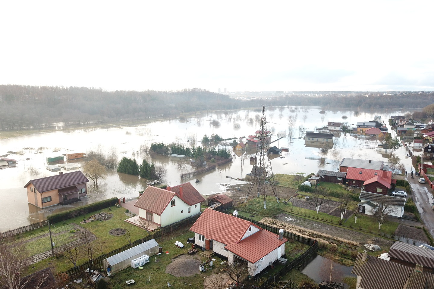  Purmalių miestelis, esantis šalia Klaipėdos, kenčia nuo potvynio. <br> Skaitytojo Romano nuotr.
