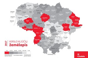 Verslo kliūčių žemėlapis: lengviausiai kvėpuoja šių regionų įmonės