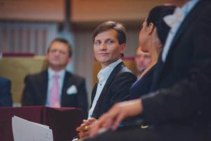 Dirigentas Modestas Barkauskas parsivežė iš Lenkijos Bronzinę batutą